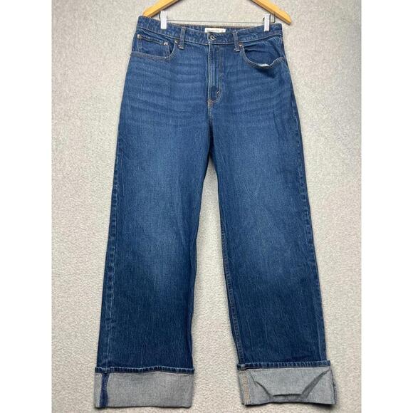 Abercrombie & Fitch Denim - Abercrombie & Fitch The 90s Relaxed DenimJeans High Rise Wide Cuff Ankle 31/12R